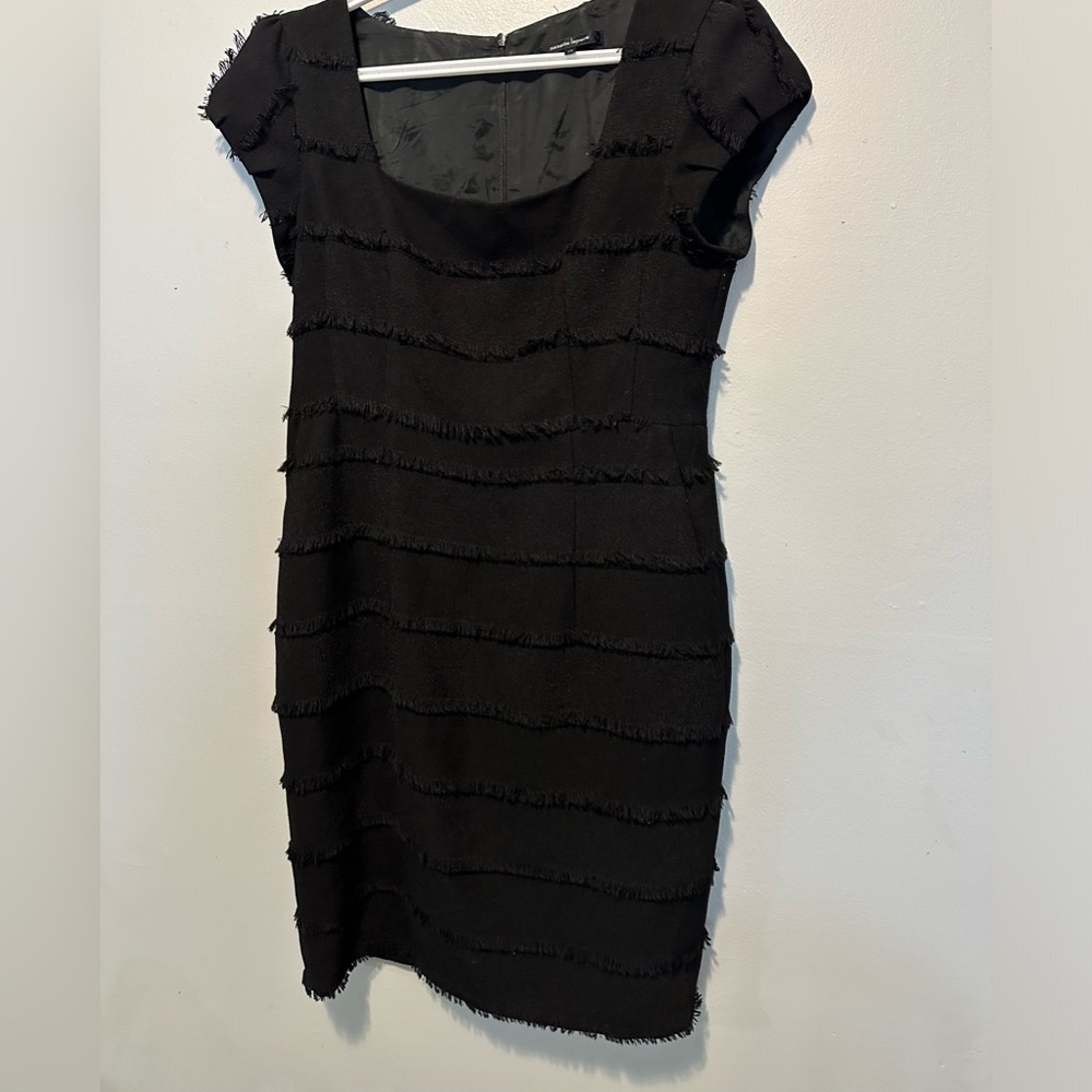 Nanette Lepore Catch Me Fringed dress black cocktail dress size 10 - Picture 9 of 16